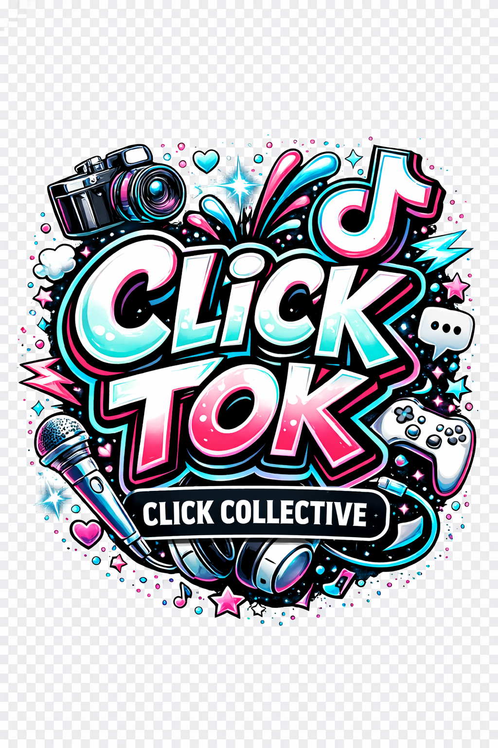 WHITE SHORT SLEEVE CLICK TOK TSHIRT