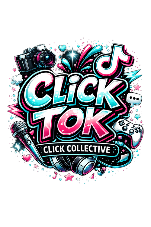 BLACK SHORT SLEEVE CLICK TOK TSHIRT